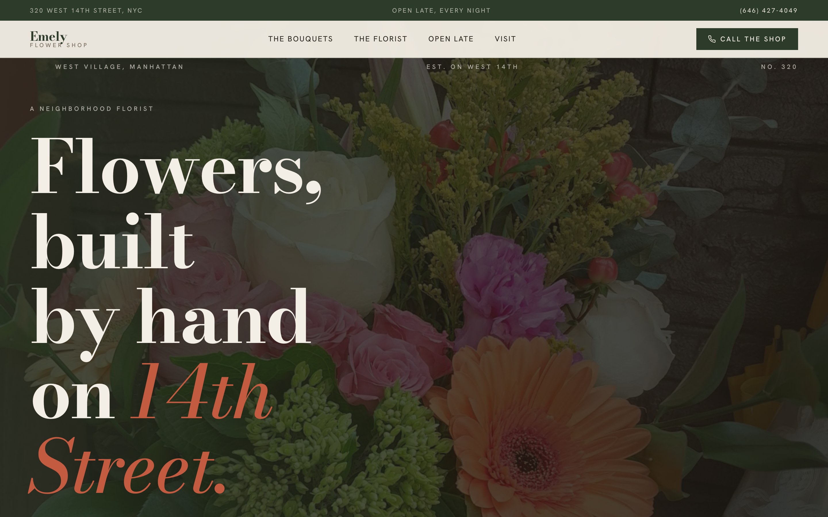 Emely Flower Shop website by Bragi Studio