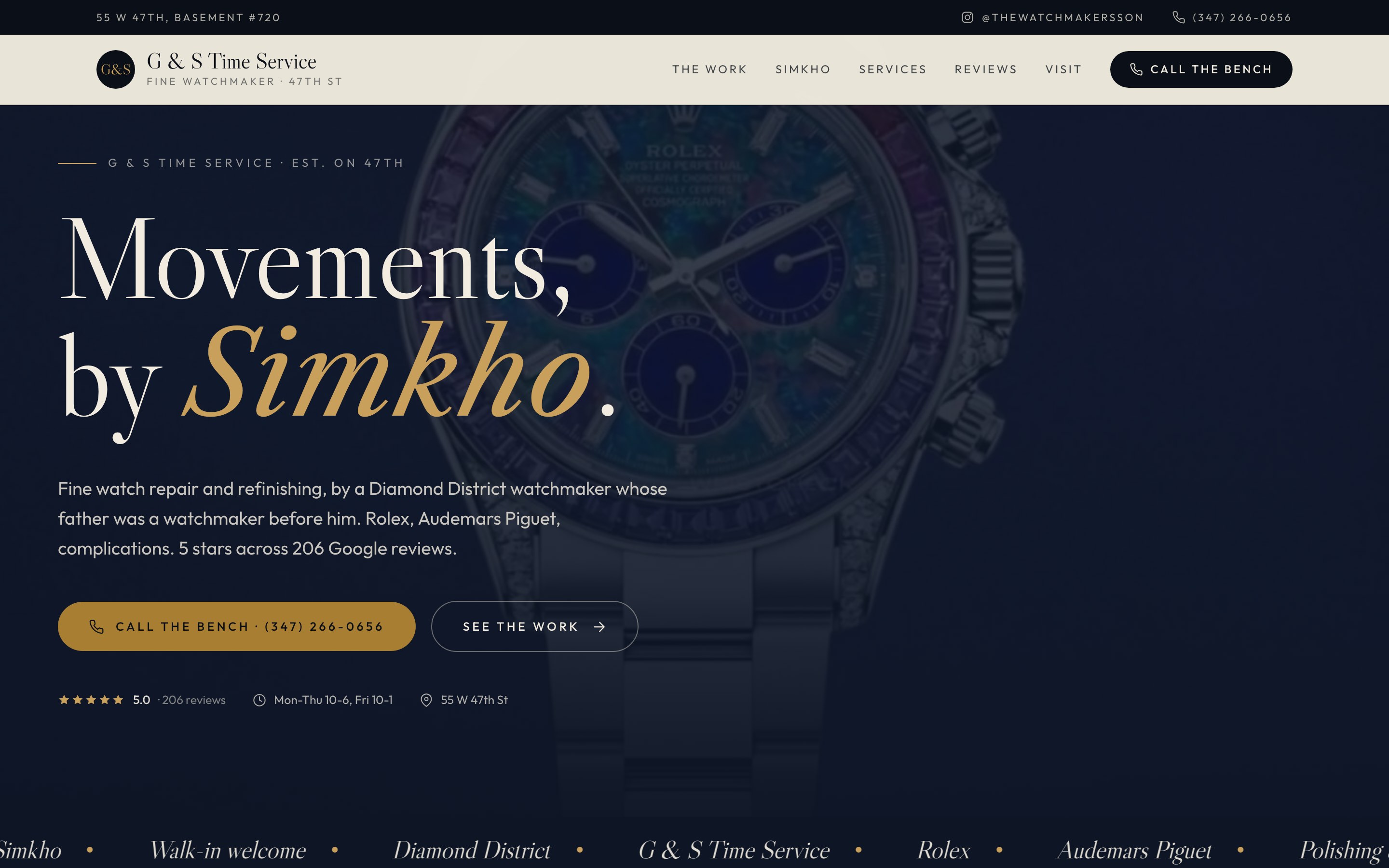 G & S Time Service website by Bragi Studio