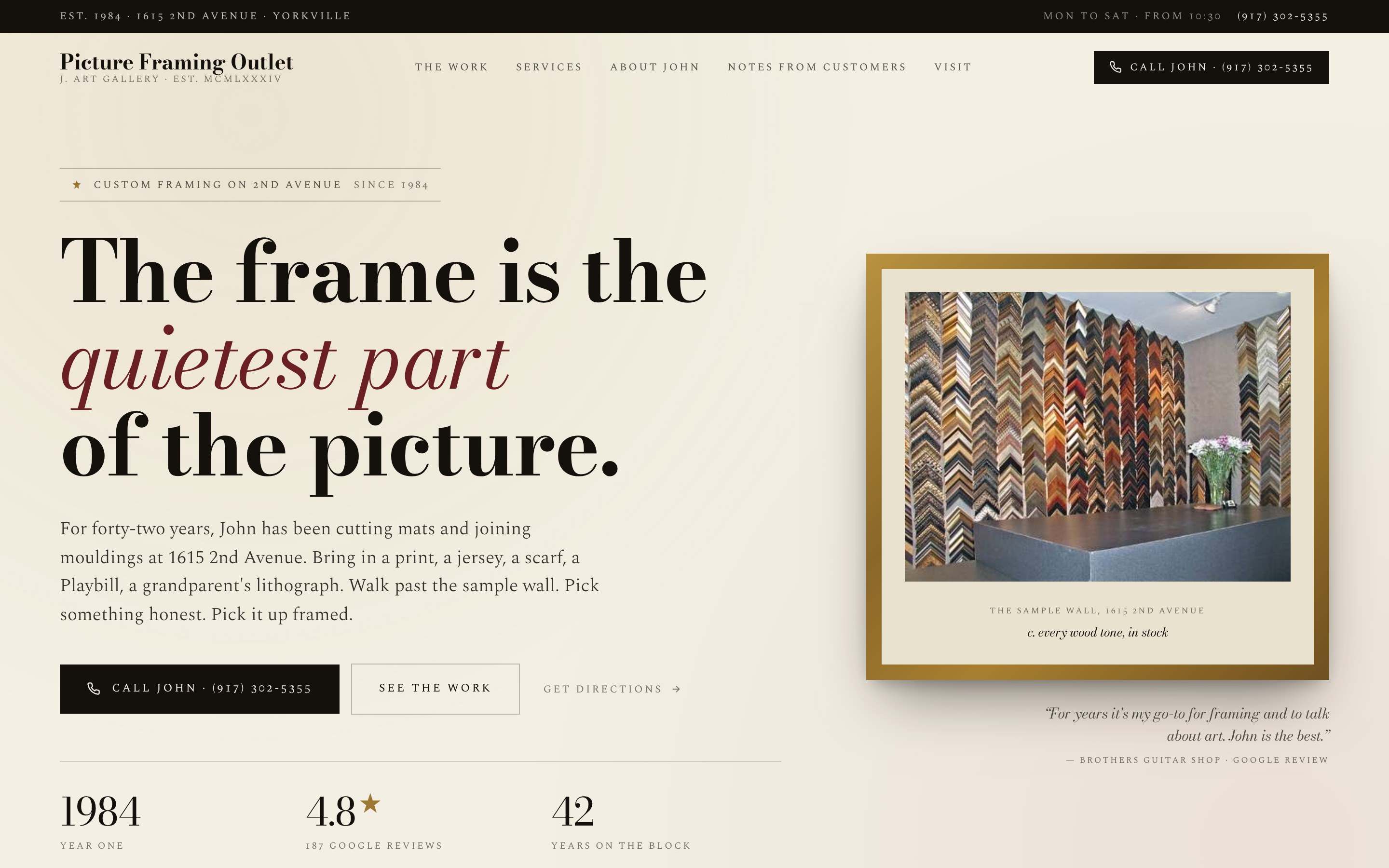 Picture Framing Outlet II website by Bragi Studio